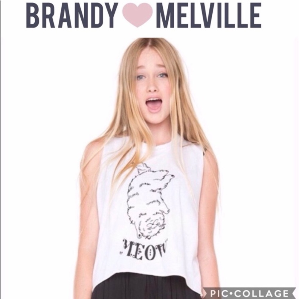 BRANDY MELVILLE ‘Meow’ Crop Top - Picture 1 of 3